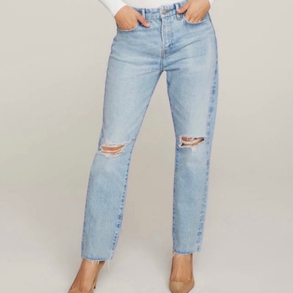GOOD AMERICAN Good Girlfriend Distressed Jeans